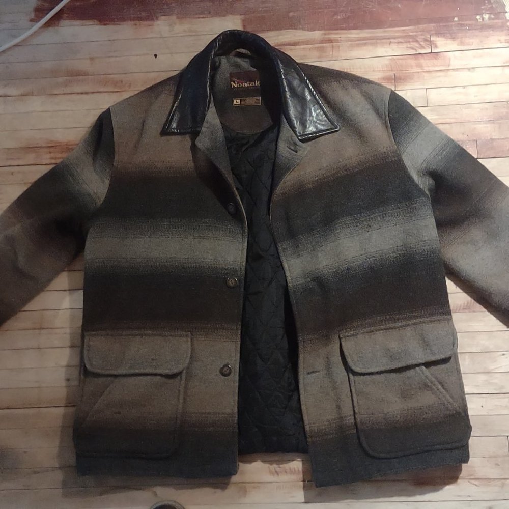 VINTAGE Noatak Wool Hunting Outdoor Sport Coat Jacket Men Large Quilted